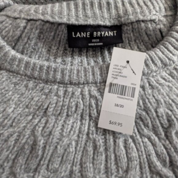 Lane Bryant Gray Crew neck ribbed sweater. NWT Woman's 18/20 - Picture 5 of 5